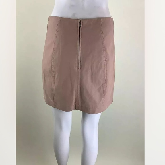 Free People Sz 6 Modern Femme Vegan Suede Mini Skirt In Rose Pink Rayon - Picture 5 of 9